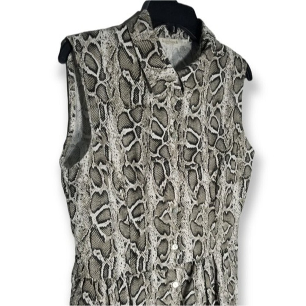 Laura Bianchi 100% Linen Snake Python Print Sleev… - image 3